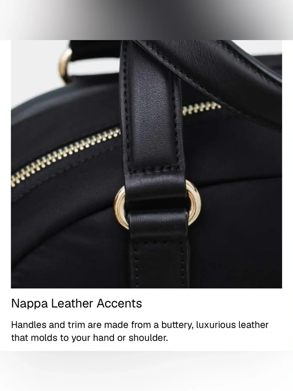 Lo and Sons Black OG Laptop Tote with Gold Accents and Lavender Interior